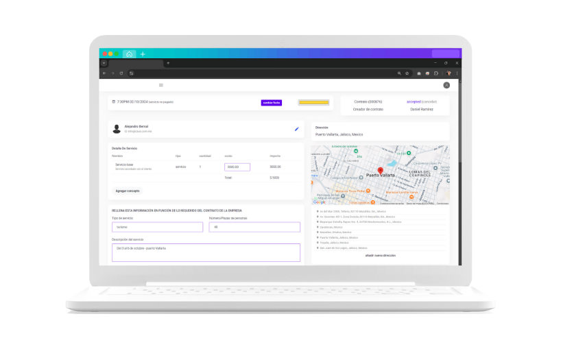 Sistema para la renta de unidades, control de cobros y creación de contratos