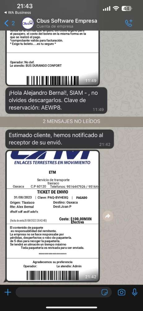notificaciones whatsapp cbus whaserver