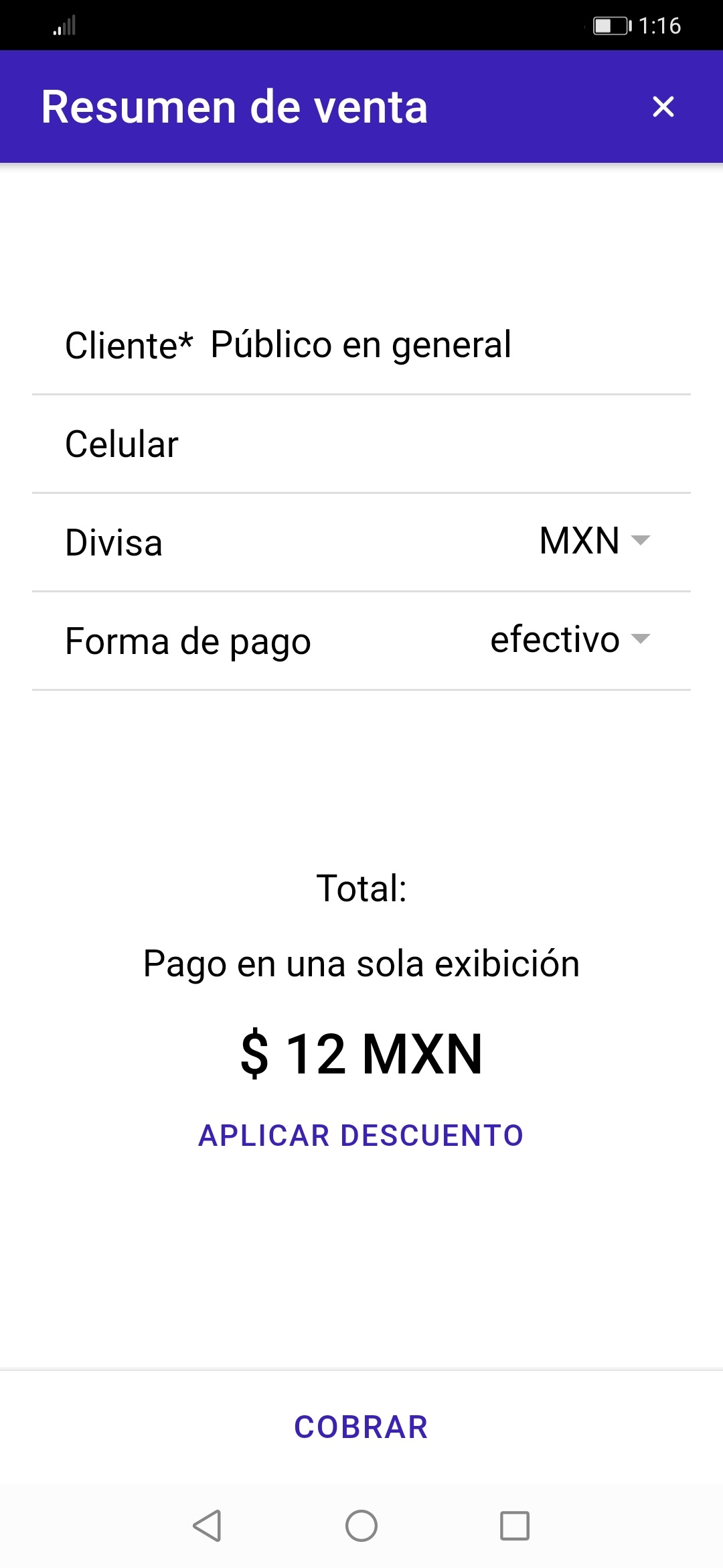 Resumen de venta de boletos CBus
