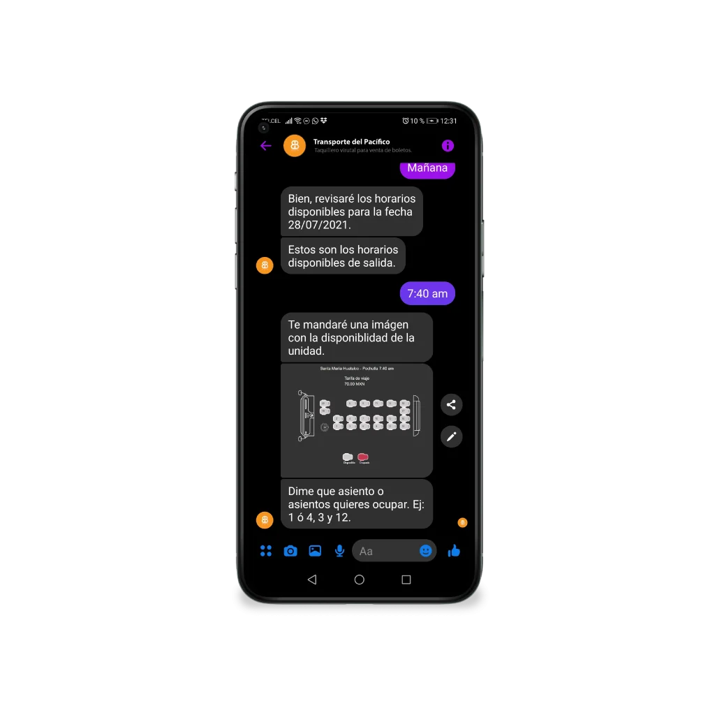 Chat Bot para venta de boletos automatizada