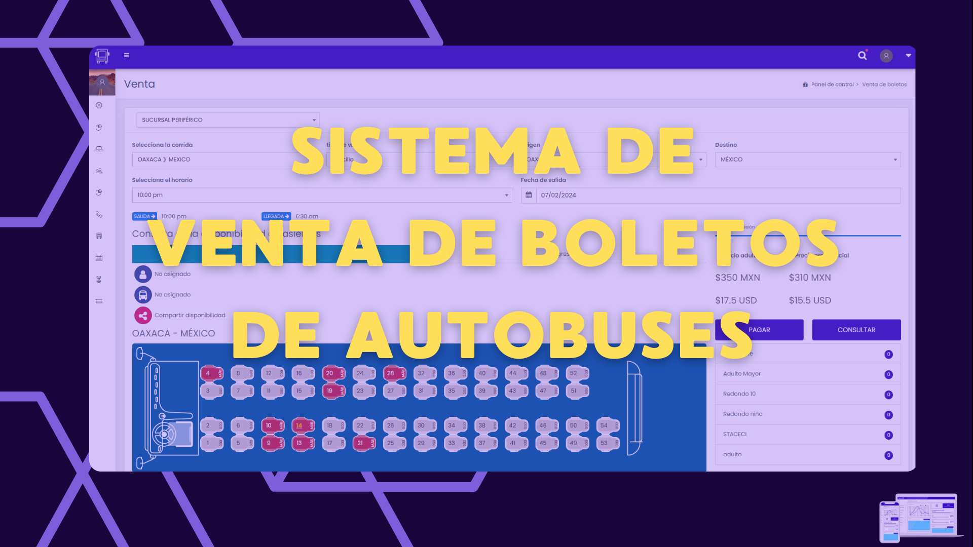 CBus WEB Videotutorial de sistema de venta de boletos para autobús