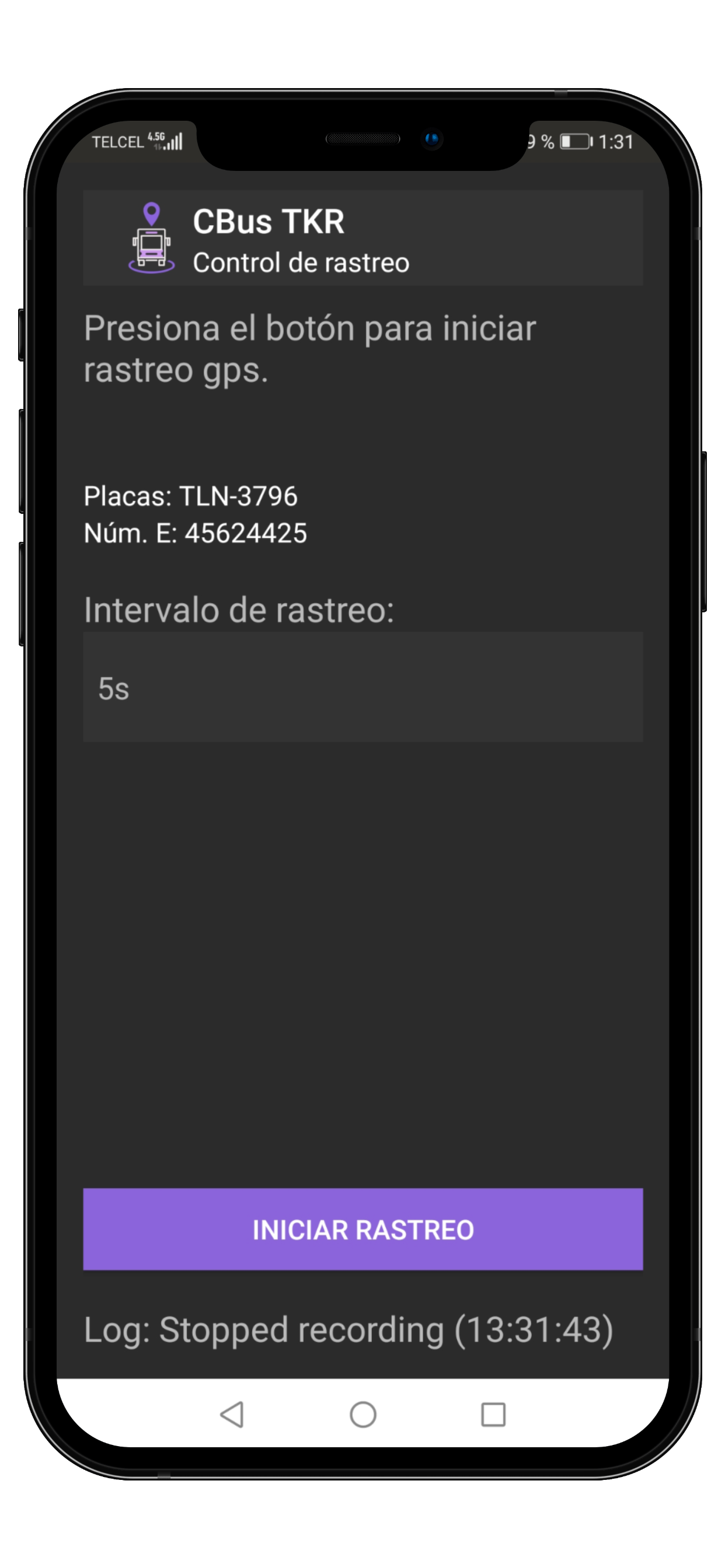 Aplicación en android para rastreo de unidades en tiempo real - CBus TRK