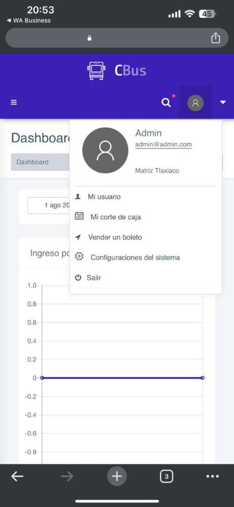 sistema de venta de boletos desde celular android