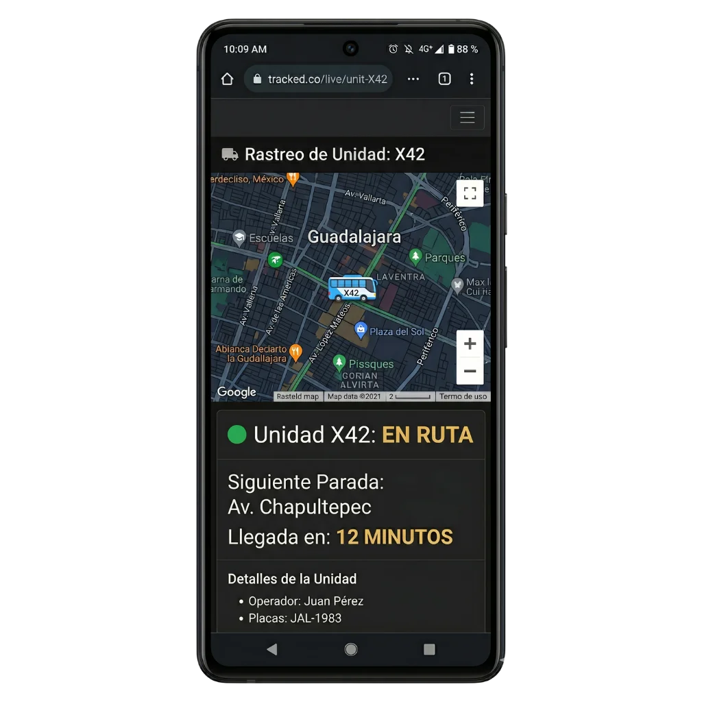 Infraestructura de Rastreo Público CBus TKR